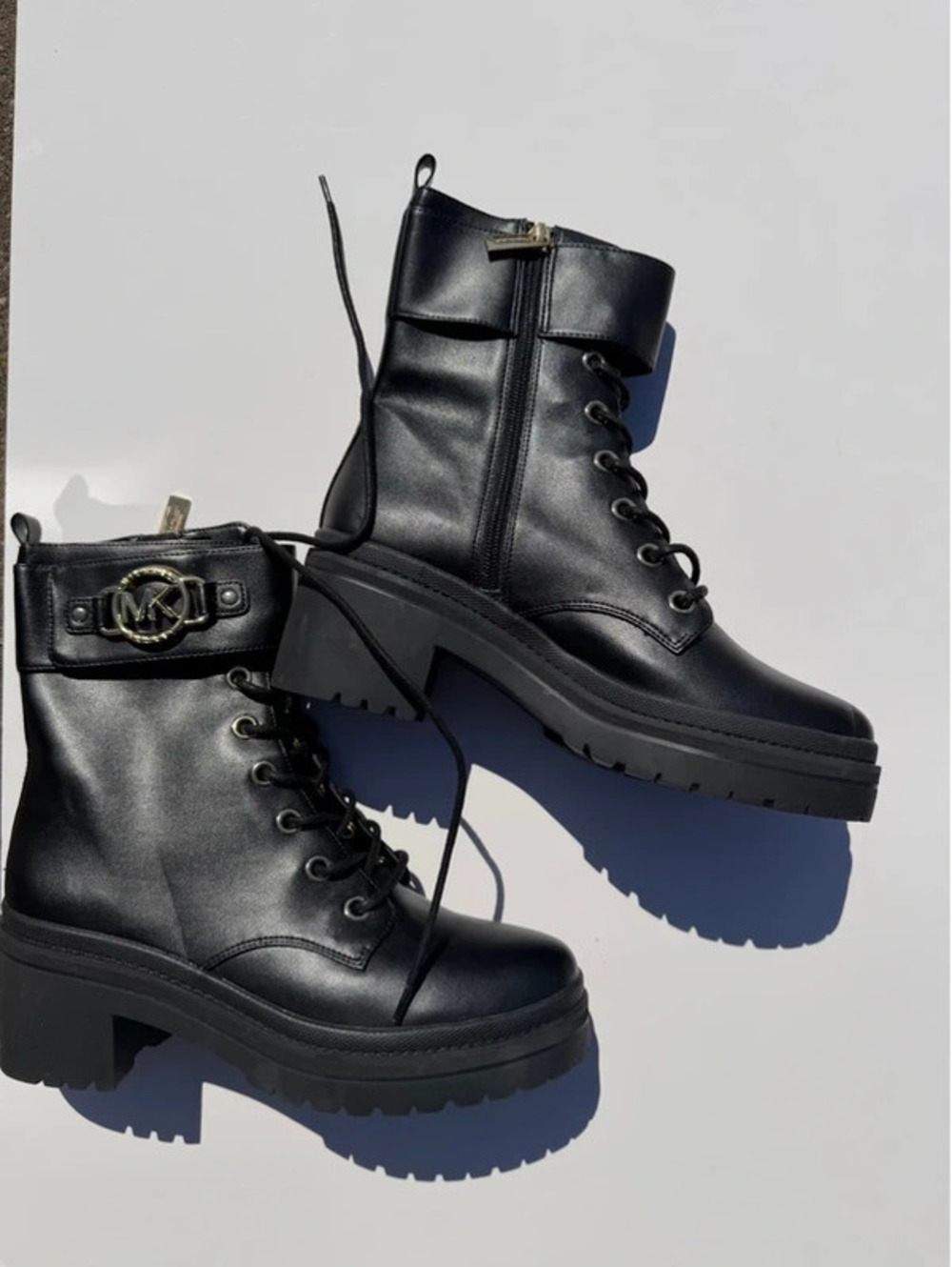 Women’s Michael Kors logo black combat boots size 9